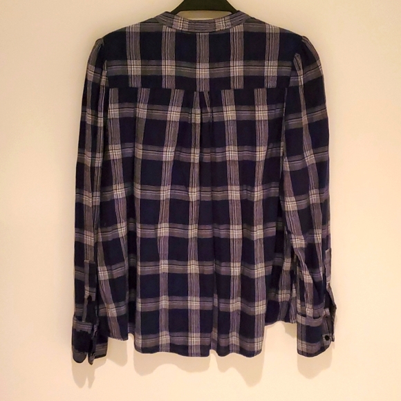Blue & White Plaid Lucky Brand Shirt - Picture 4 of 4